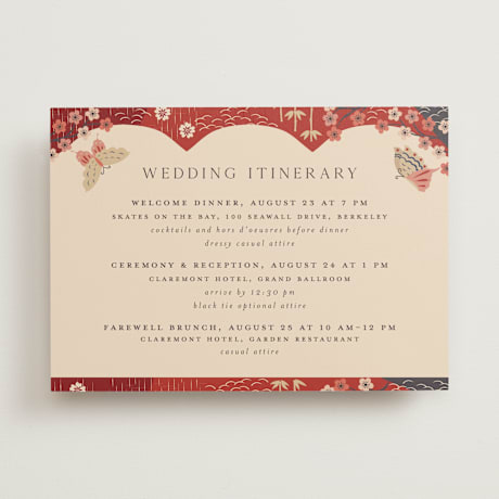 Wedding Weekend Itinerary Cards
