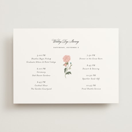 Wedding Weekend Itinerary Cards
