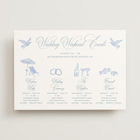 Wedding Weekend Itinerary Cards