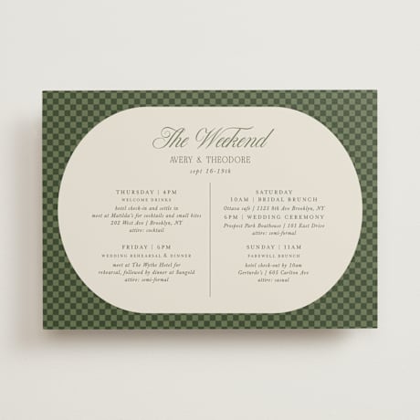 Wedding Weekend Itinerary Cards