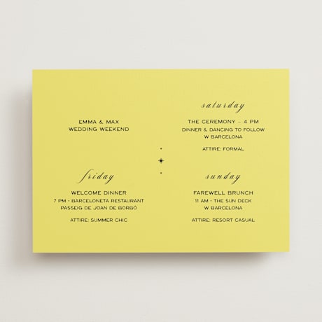 Wedding Weekend Itinerary Cards