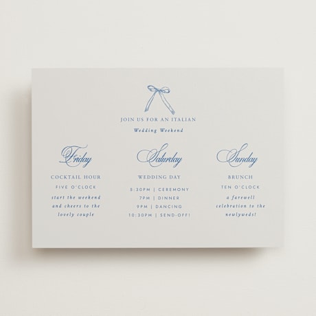 Wedding Weekend Itinerary Cards