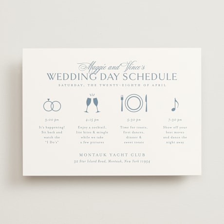Wedding Weekend Itinerary Cards