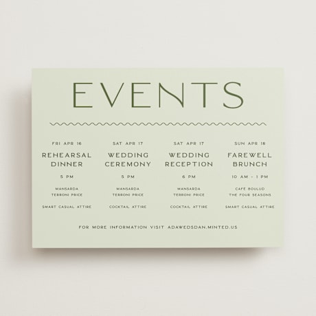 Wedding Weekend Itinerary Cards