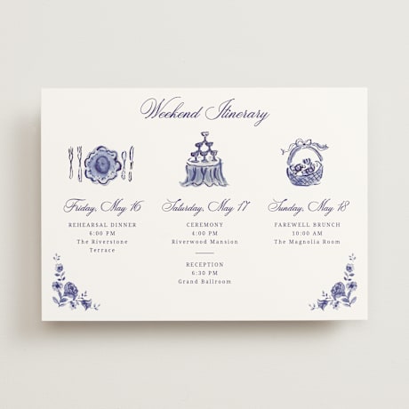 Wedding Weekend Itinerary Cards