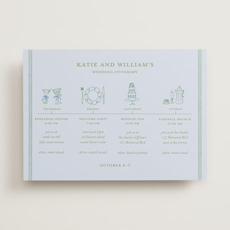 Wedding Weekend Itinerary Cards