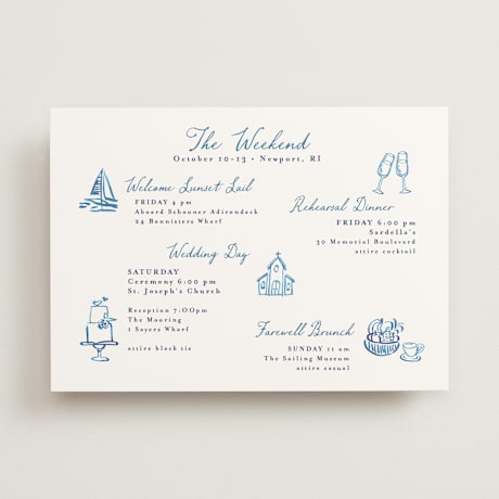 Wedding Weekend Itinerary Cards