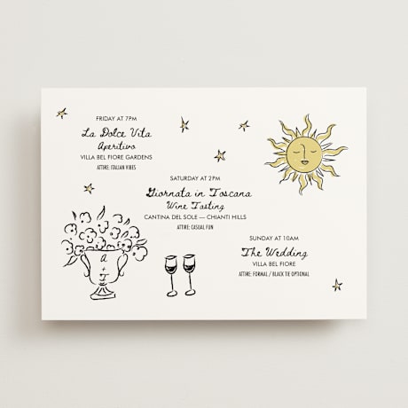 Wedding Weekend Itinerary Cards