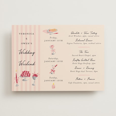 Wedding Weekend Itinerary Cards