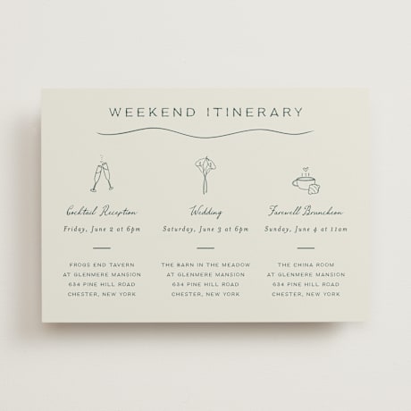Wedding Weekend Itinerary Cards