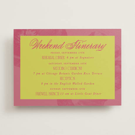 Wedding Weekend Itinerary Cards