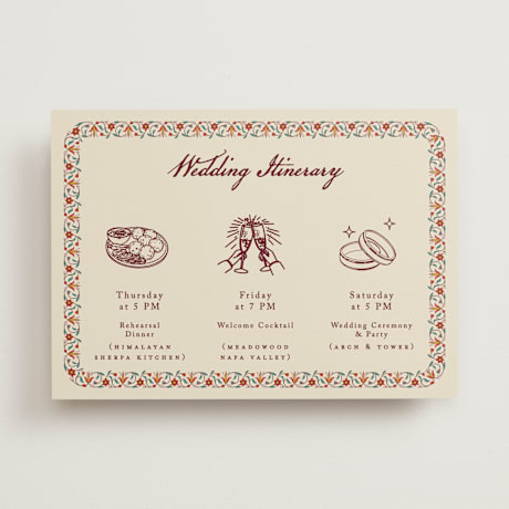 Wedding Weekend Itinerary Cards