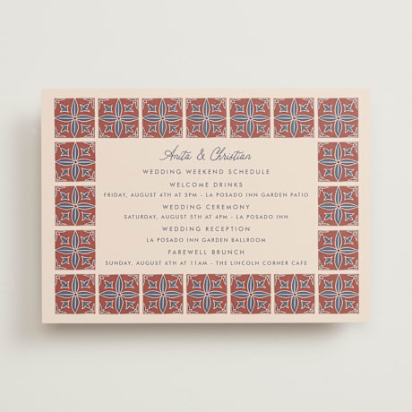 Wedding Weekend Itinerary Cards