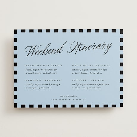 Wedding Weekend Itinerary Cards