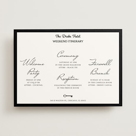 Wedding Weekend Itinerary Cards