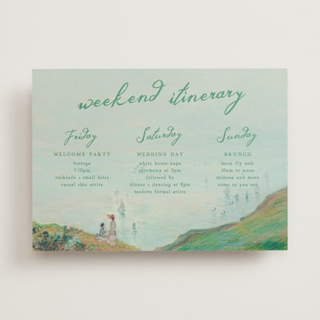Wedding Weekend Itinerary Cards