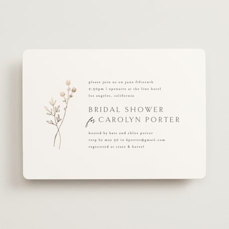 Foil-Pressed Bridal Shower Invitations