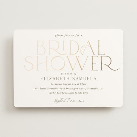 Foil-Pressed Bridal Shower Invitations