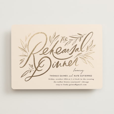 Foil-Pressed Rehearsal Dinner Invitations