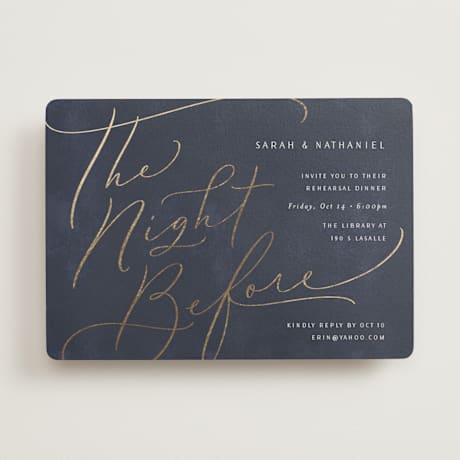 Foil-Pressed Rehearsal Dinner Invitations