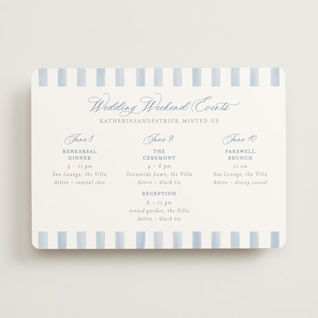 Wedding Weekend Itinerary Cards