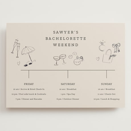 Grand Wedding Weekend Itinerary Cards