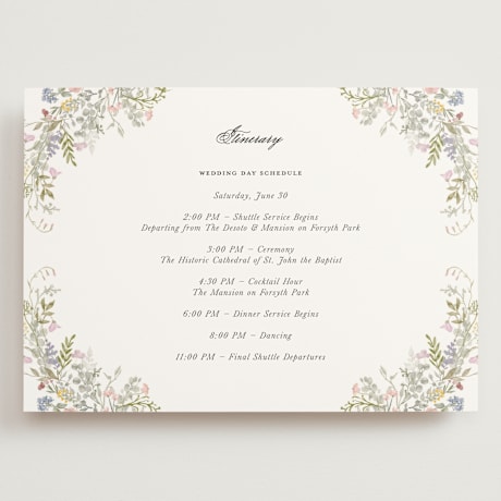 Grand Wedding Weekend Itinerary Cards