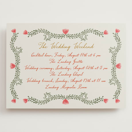 Grand Wedding Weekend Itinerary Cards