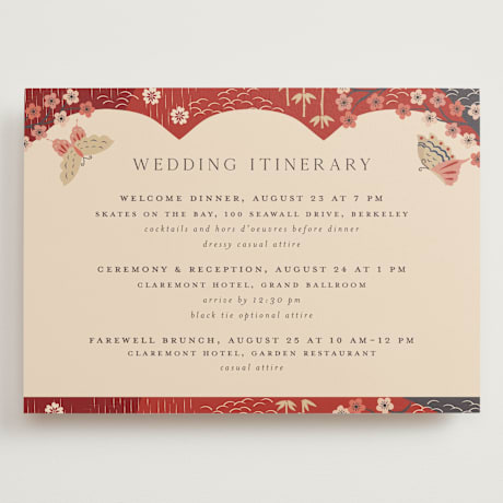 Grand Wedding Weekend Itinerary Cards