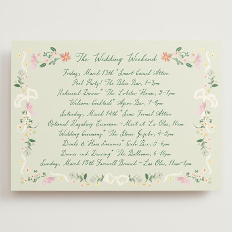 Grand Wedding Weekend Itinerary Cards