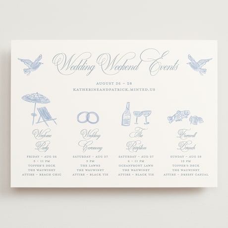 Grand Wedding Weekend Itinerary Cards