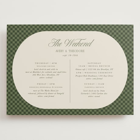 Grand Wedding Weekend Itinerary Cards