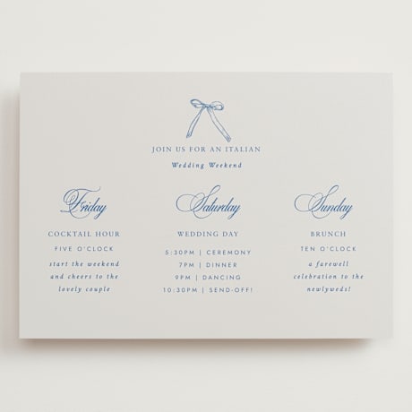Grand Wedding Weekend Itinerary Cards
