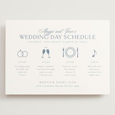 Grand Wedding Weekend Itinerary Cards