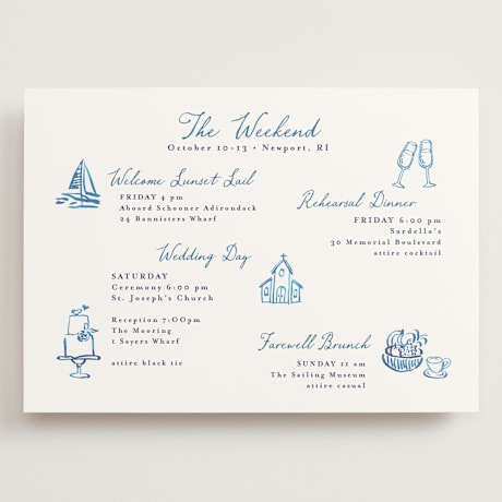 Grand Wedding Weekend Itinerary Cards