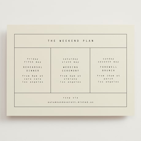Grand Wedding Weekend Itinerary Cards