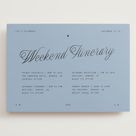 Grand Wedding Weekend Itinerary Cards