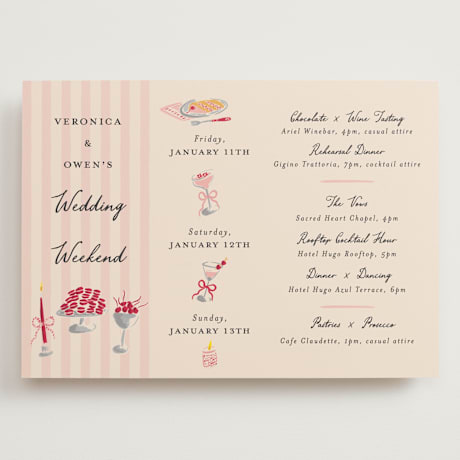Grand Wedding Weekend Itinerary Cards