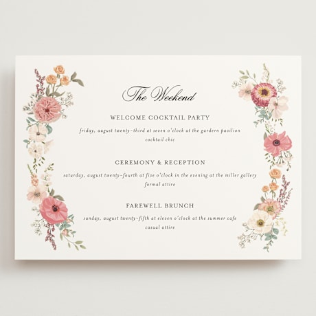 Grand Wedding Weekend Itinerary Cards