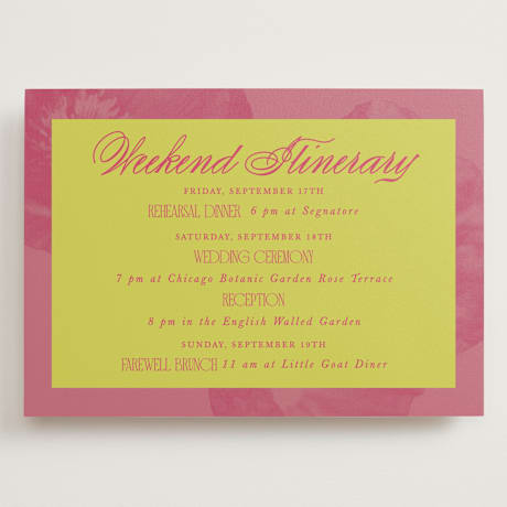 Grand Wedding Weekend Itinerary Cards