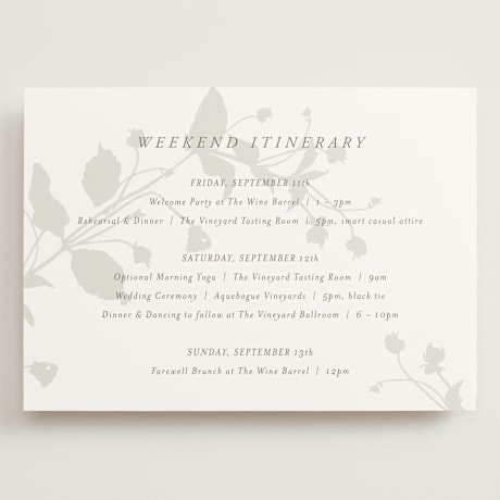 Grand Wedding Weekend Itinerary Cards