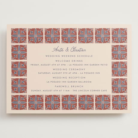 Grand Wedding Weekend Itinerary Cards