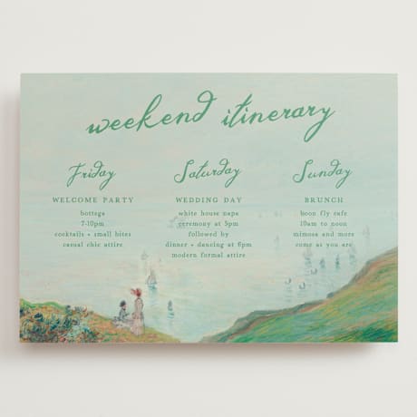 Grand Wedding Weekend Itinerary Cards