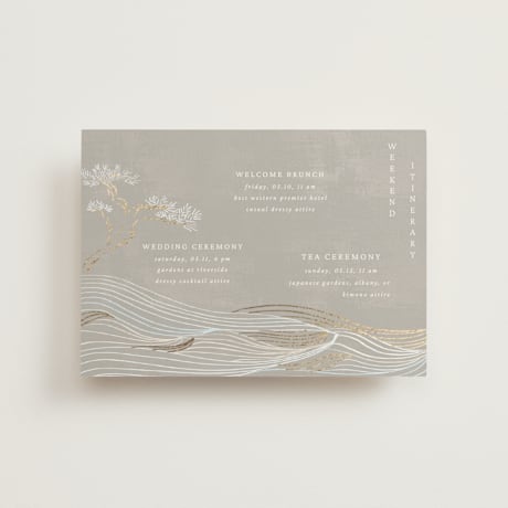 Foil-Pressed Petite Wedding Weekend Itinerary Cards