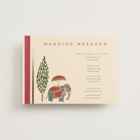 Foil-Pressed Petite Wedding Weekend Itinerary Cards
