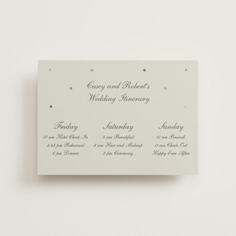 Foil-Pressed Petite Wedding Weekend Itinerary Cards
