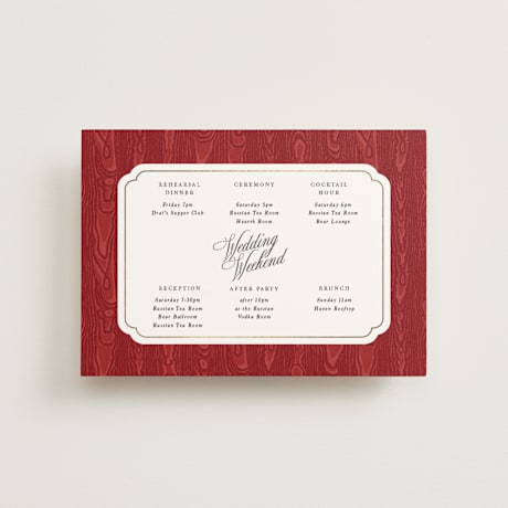 Foil-Pressed Petite Wedding Weekend Itinerary Cards