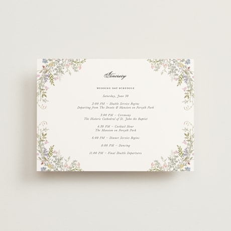 Petite Wedding Weekend Itinerary Cards