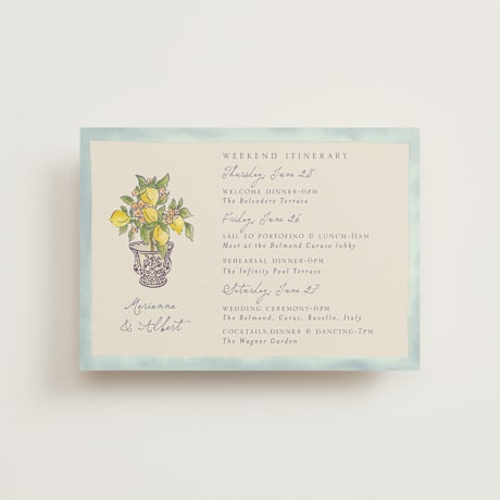Petite Wedding Weekend Itinerary Cards