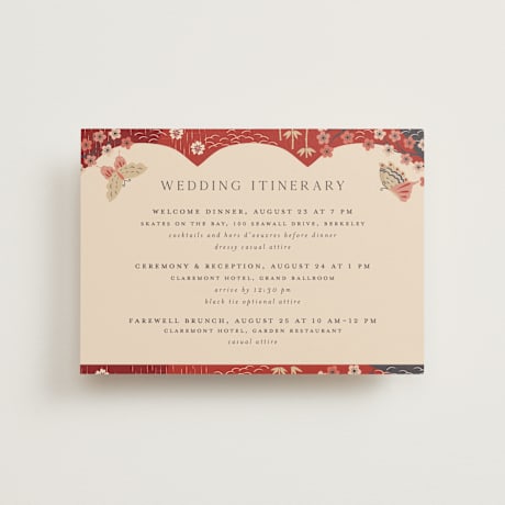 Petite Wedding Weekend Itinerary Cards